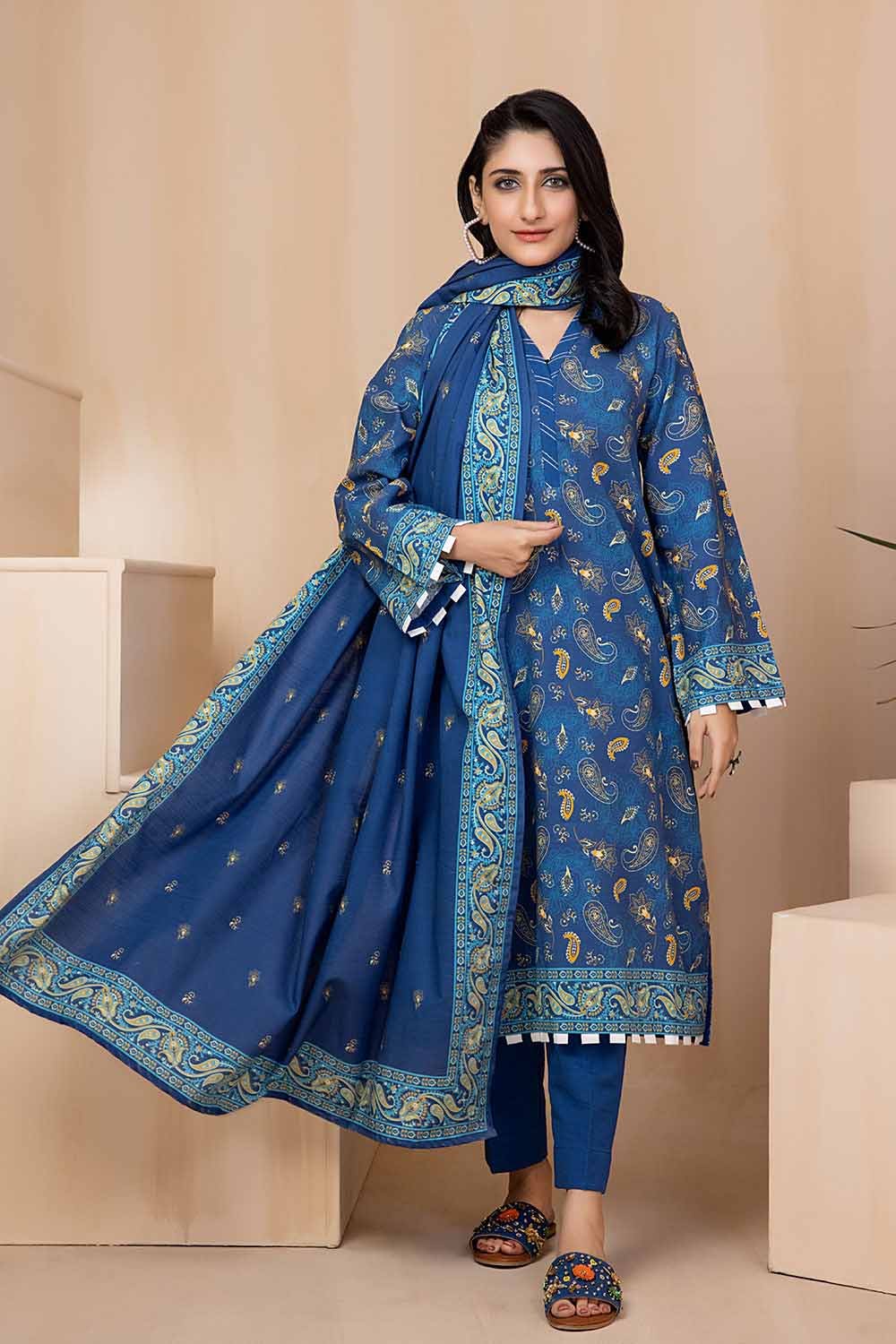 Gul Ahmed 3PC Khaddar Stitched Printed Suit K-22092 A
