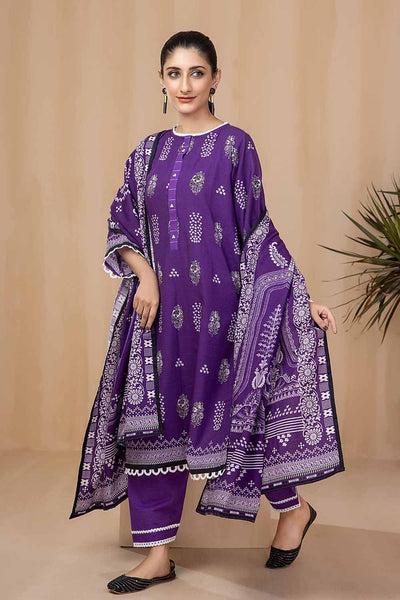 Gul Ahmed 3PC Khaddar Stitched Printed Suit K-22093 B
