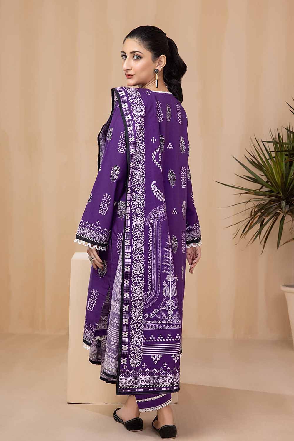 Gul Ahmed 3PC Khaddar Stitched Printed Suit K-22093 B
