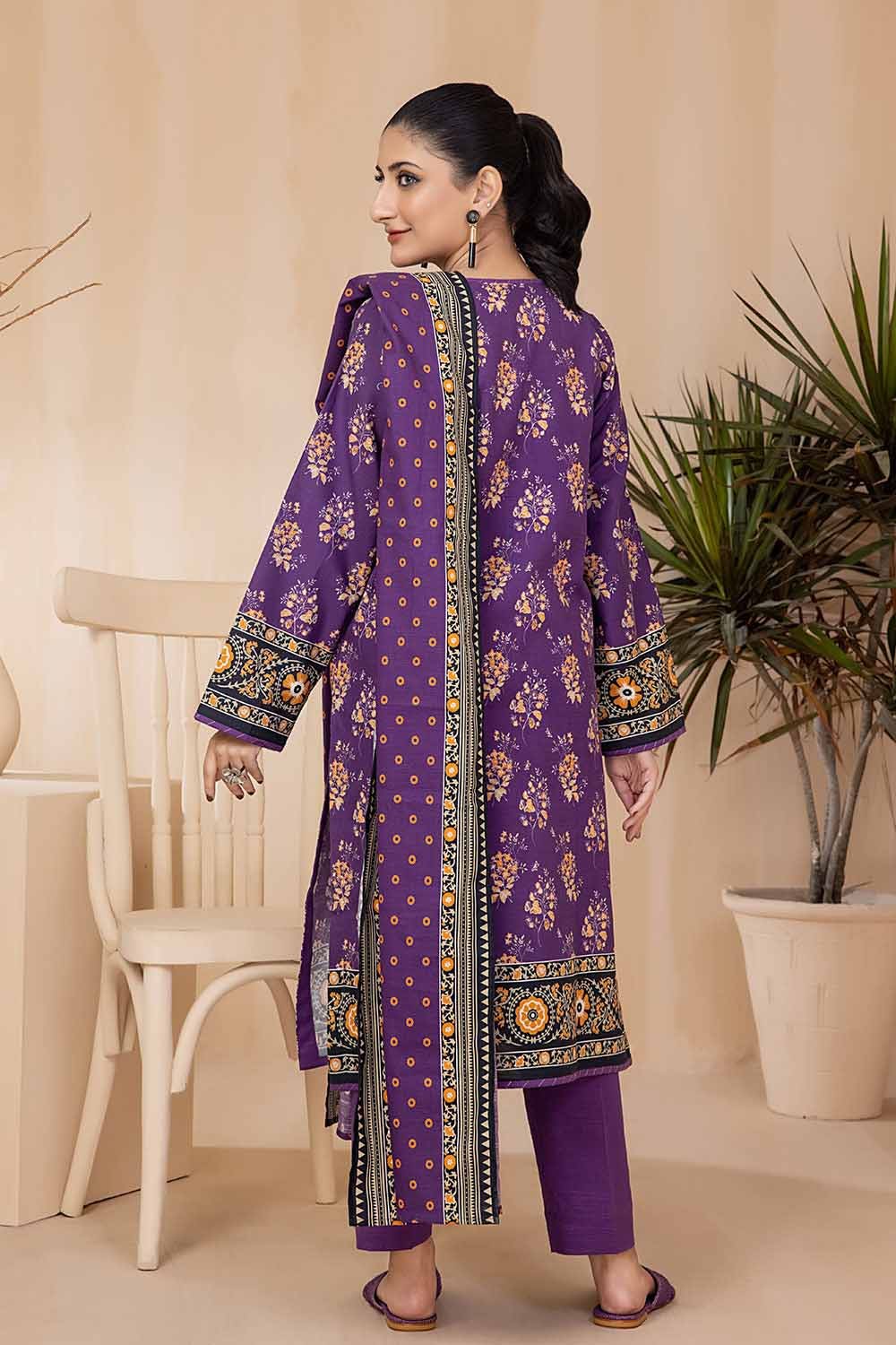 Gul Ahmed 3PC Khaddar Stitched Printed Suit K-22095 B