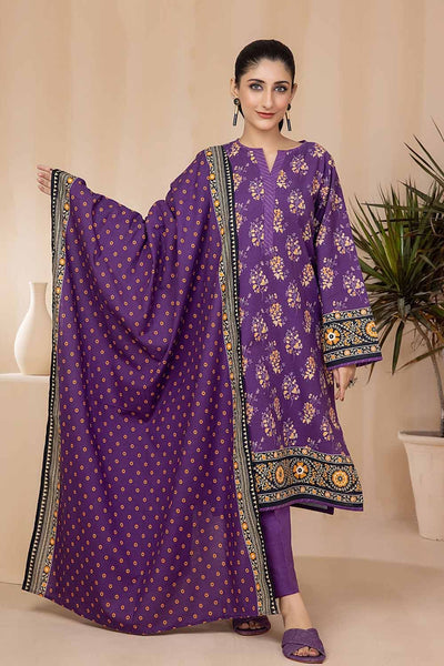 Gul Ahmed 3PC Khaddar Stitched Printed Suit K-22095 B