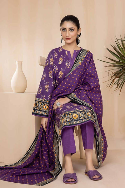 Gul Ahmed 3PC Khaddar Stitched Printed Suit K-22095 B