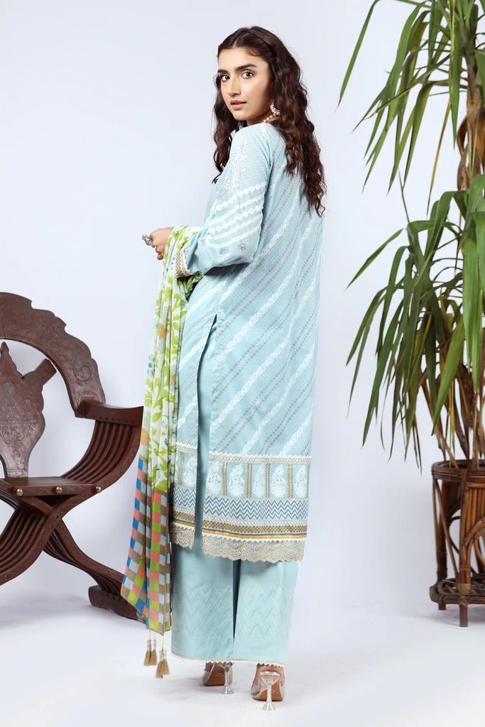 Lakhany 3 Piece Unstitched Summer Embroidered Lawn Suit - KEC-2212