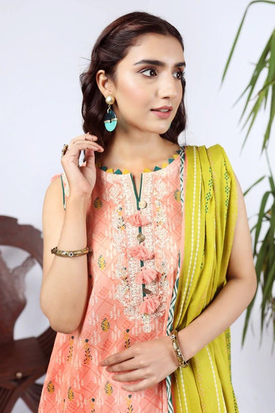 Lakhany 3 Piece Unstitched Summer Embroidered Lawn Suit - KEC-2216
