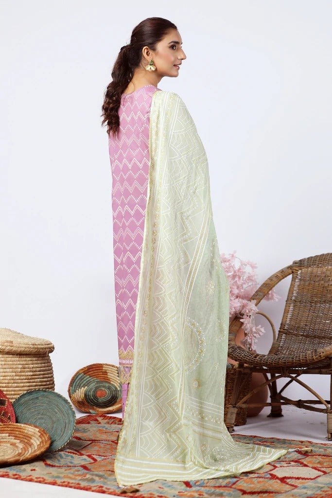 Lakhany 3 Piece Unstitched Summer Embroidered Lawn Suit - KEC-2219