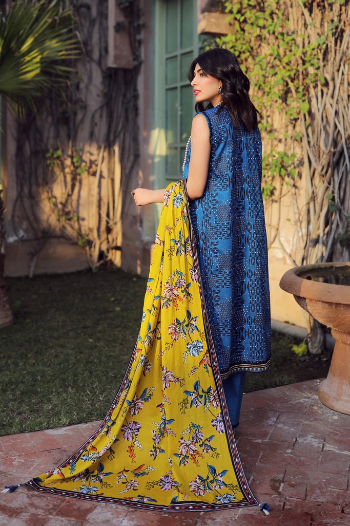 Lakhany 3 Piece Unstitched Komal Printed Lawn Suit - KP-2022-B