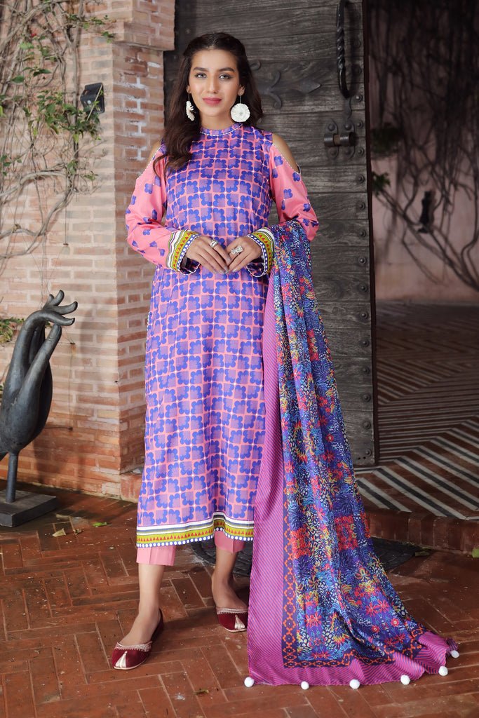 Lakhany 3 Piece Unstitched Komal Printed Lawn Suit - KP-2031-B