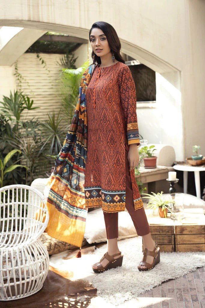 Lakhany 3 Piece Unstitched Printed Soft Khaddar Suit KPW-505