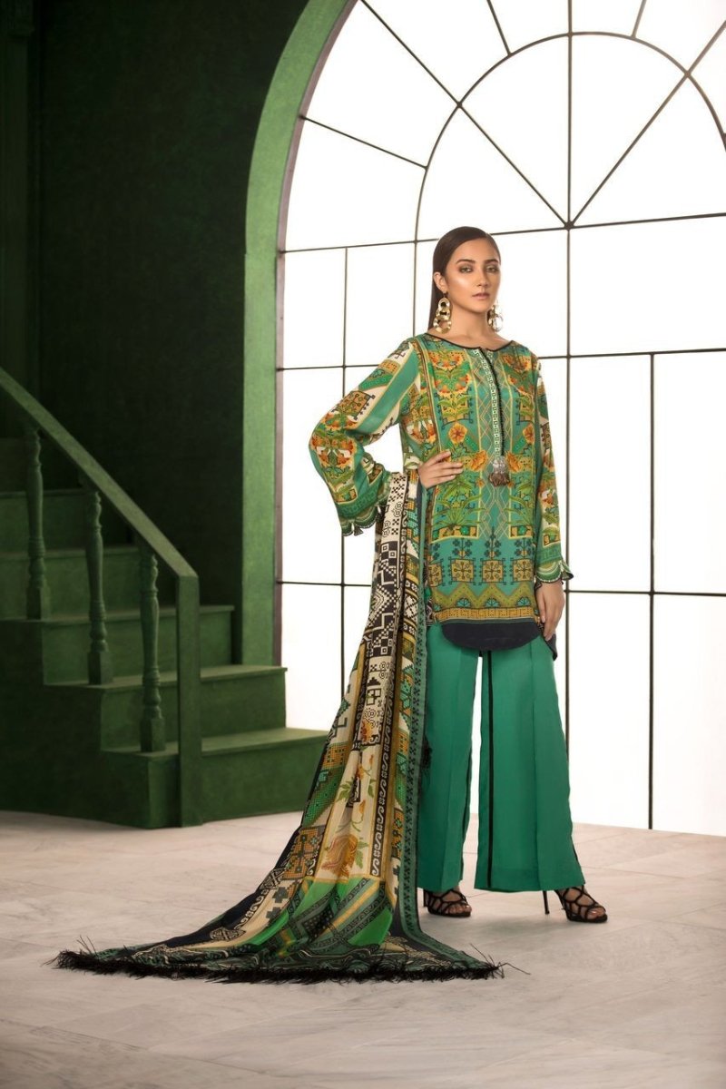 Sapphire 3 Piece Unstitched Digital Printed Suit Koh e Nor