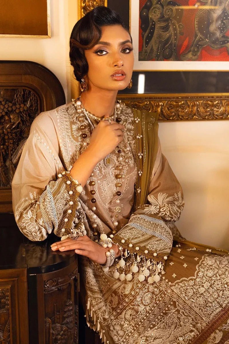 SANA SAFINAZ 3 Piece Unstitched Digital Printed & Embroidered Suit - L221-001B-CX