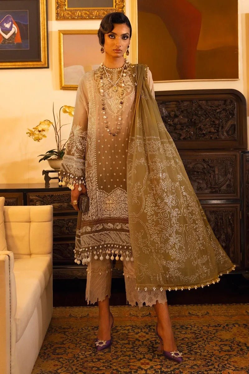 SANA SAFINAZ 3 Piece Unstitched Digital Printed & Embroidered Suit - L221-001B-CX