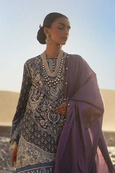 SANA SAFINAZ 3 Piece Unstitched Embroidered Panel (L) On Lawn Suit - L231-009B-CL