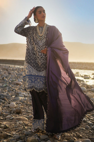 SANA SAFINAZ 3 Piece Unstitched Embroidered Panel (L) On Lawn Suit - L231-009B-CL