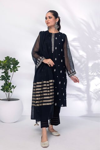 Lakhany 03 Piece Ready to wear Embroidered Khaddi net - LG-SK-0026