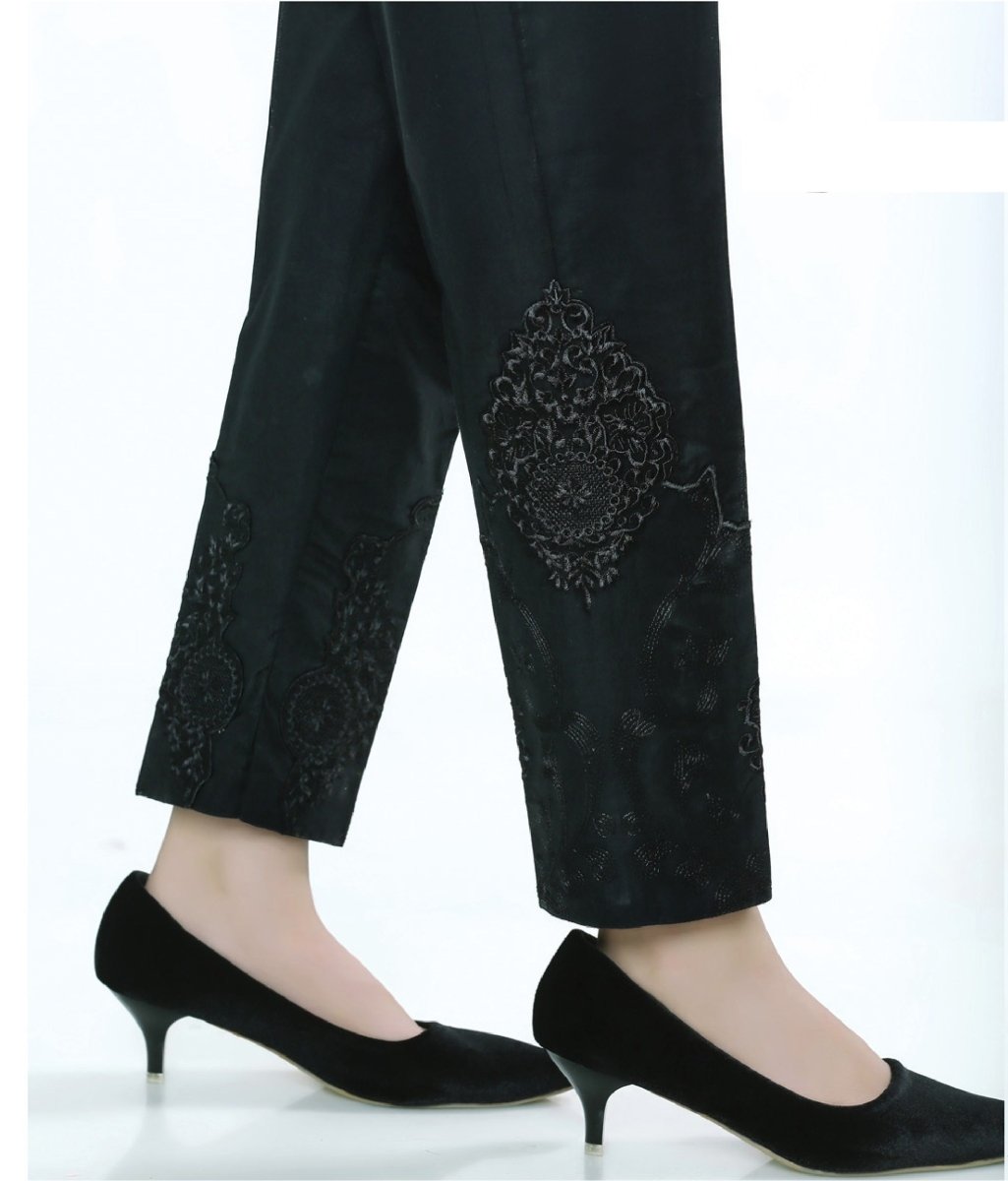 Ready to Wear Lakhani Embroidered, Printed Ladies Stitched 1 Piece Single Trouser LSM-T-61-Black