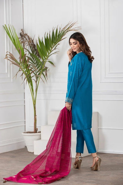 Ready To Wear Lakhani 3 Piece Embroidered Raw Silk Suit  LSM-2139
