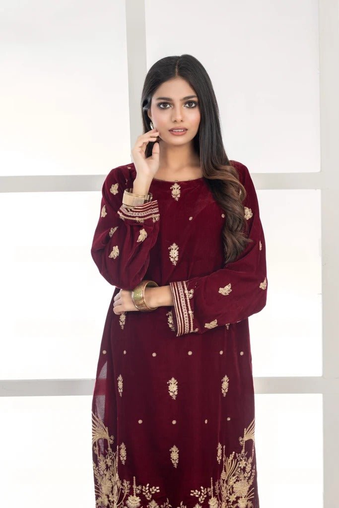Ready To Wear Lakhany 1 Piece Embroidered Velvet Shirt LSM-2430
