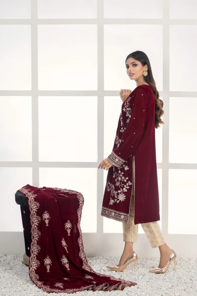 Ready To Wear Lakhany 1 Piece Embroidered Velvet Shirt  LSM-2437