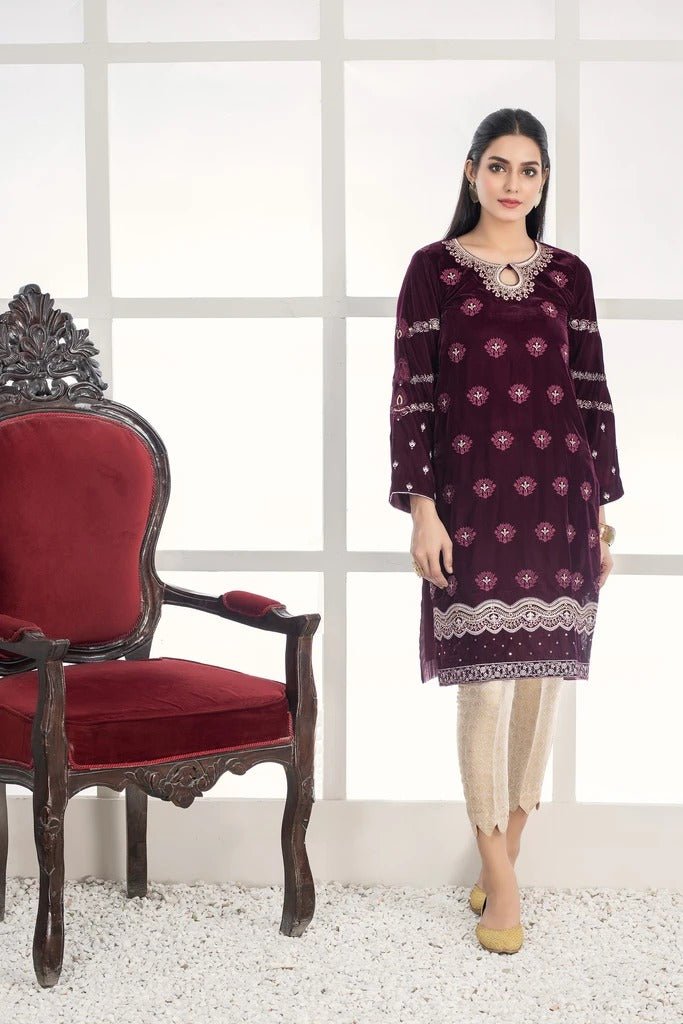 Ready To Wear Lakhany 1 Piece Embroidered Velvet Shirt LSM-2438