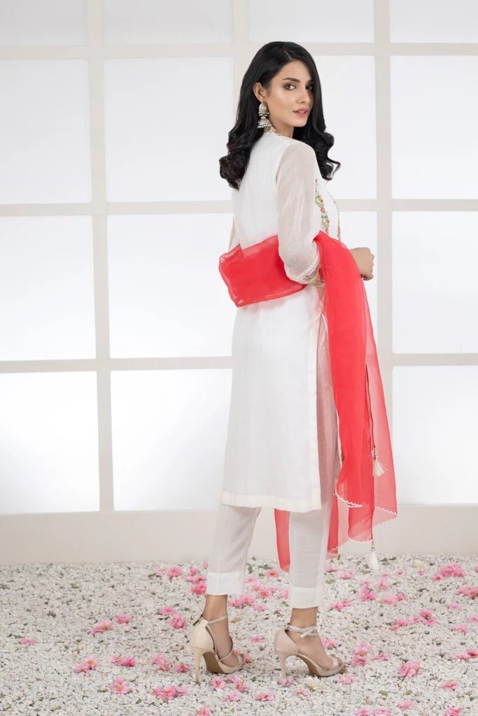 Ready To Wear Lakhany 03 Piece Embroidered Khaadi Net Suit LSM-2452