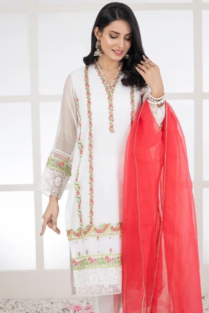 Ready To Wear Lakhany 03 Piece Embroidered Khaadi Net Suit LSM-2452