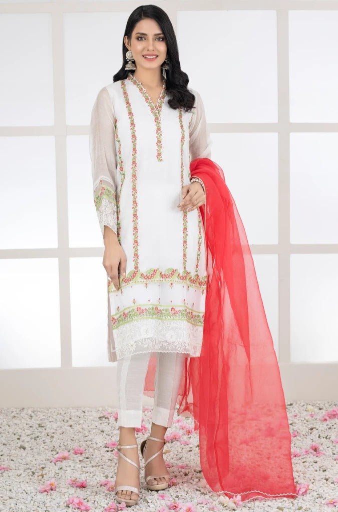 Ready To Wear Lakhany 03 Piece Embroidered Khaadi Net Suit LSM-2452