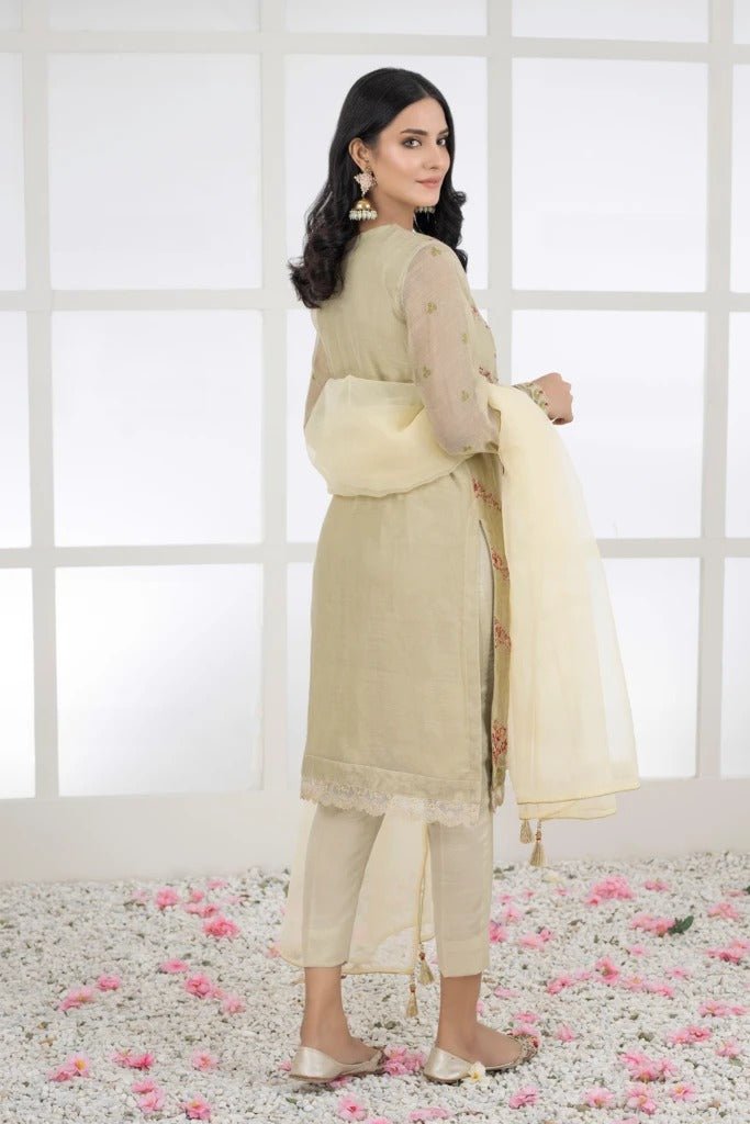 Ready To Wear Lakhany 03 Piece Embroidered Khaadi Net Suit LSM-2453