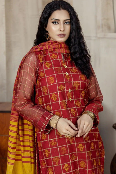 Ready To Wear Lakhany 03 Piece Khaddi Net Suit - LSM-2602