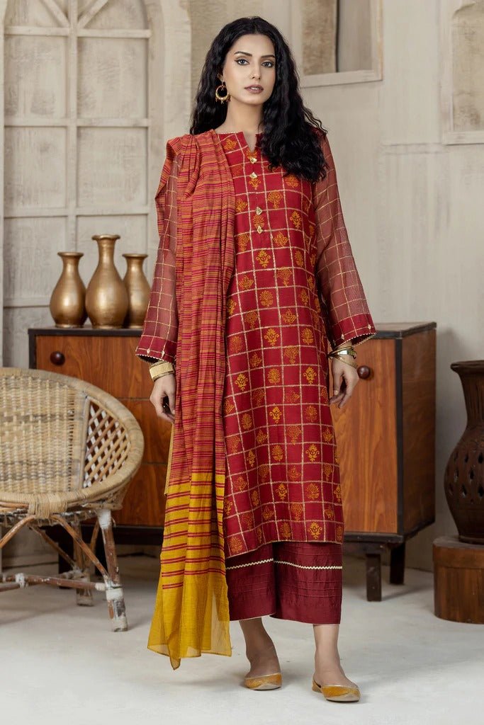 Ready To Wear Lakhany 03 Piece Khaddi Net Suit - LSM-2602