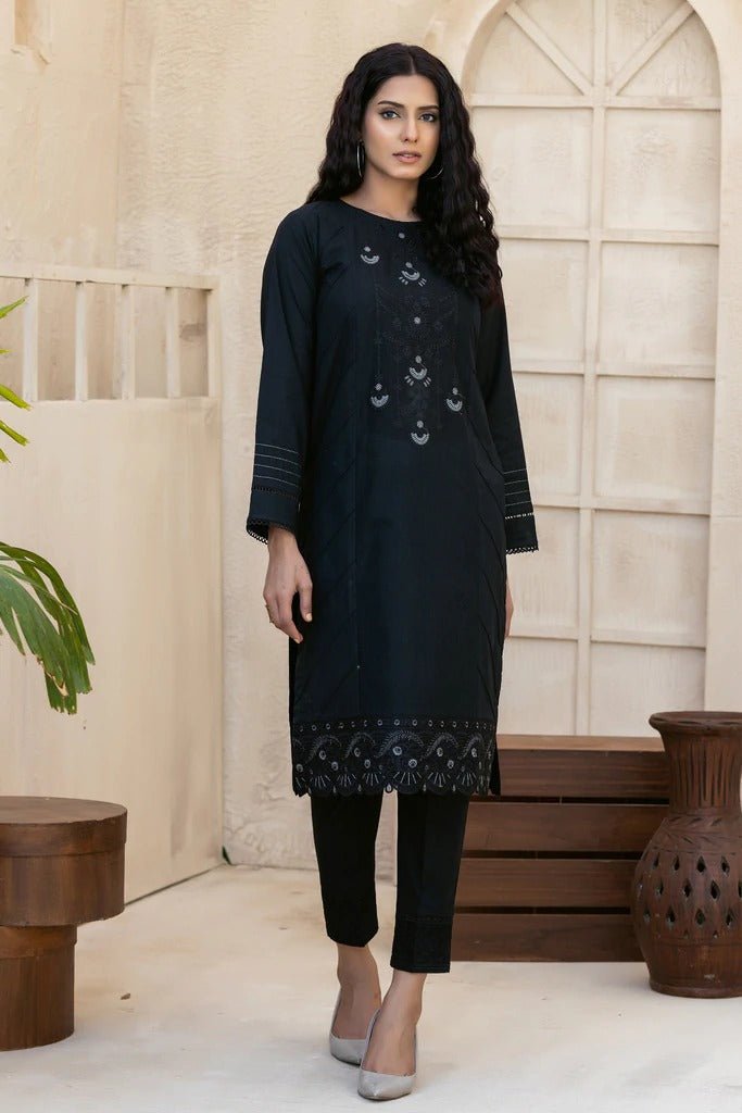 Ready To Wear Lakhany 01 Piece Black On Black Cambric Shirt - LSM-2634