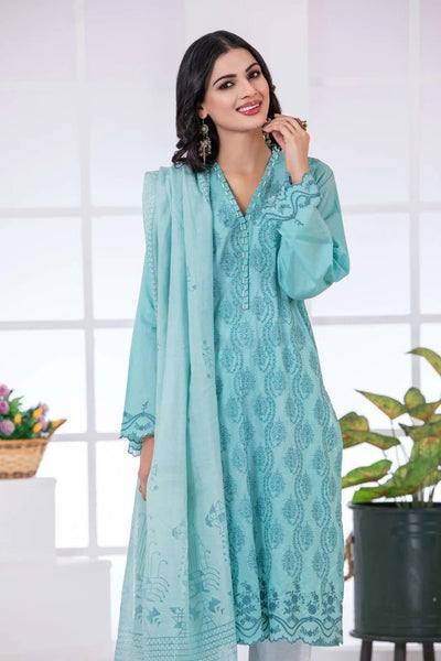 Lakhany 2 Piece Stitched Chikankari Embroidered Cambric Shirt and Organza Jacquard - LSM-2740