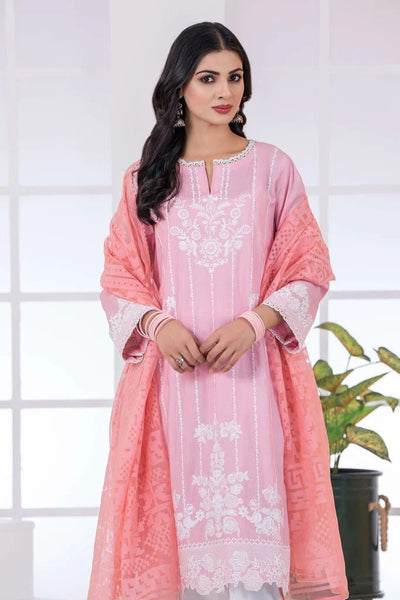 Lakhany 2 Piece Stitched Chikankari Embroidered Cambric Shirt and Organza Jacquard - LSM-2741