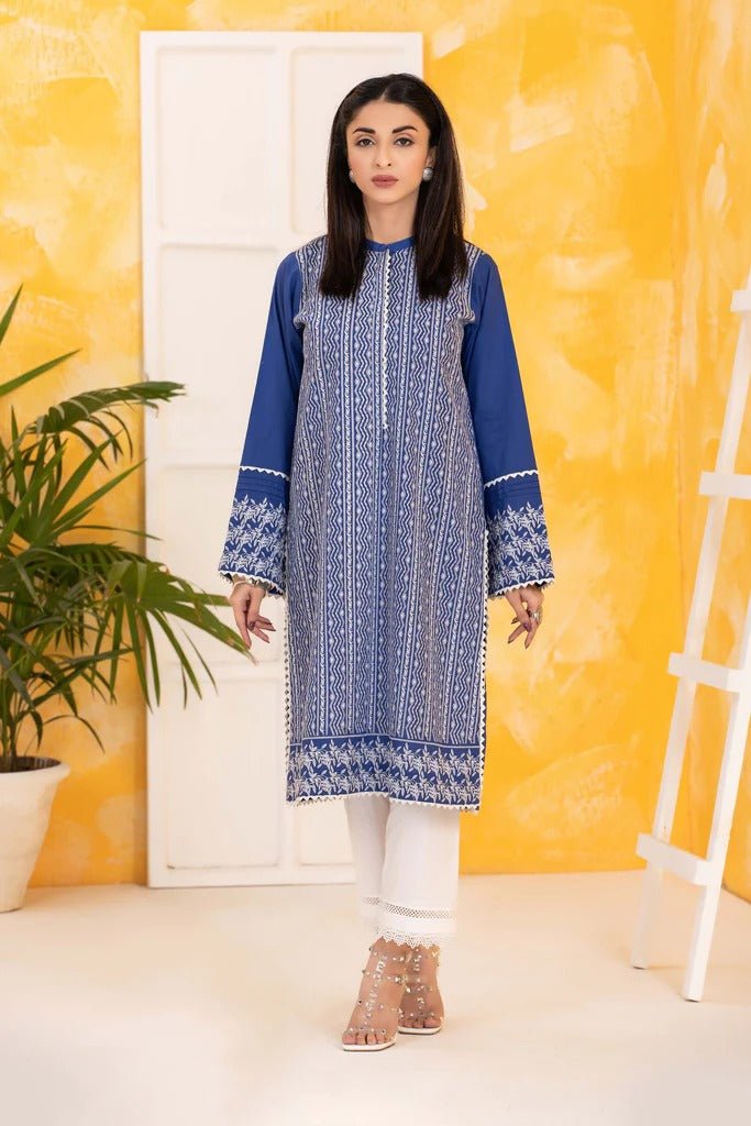 Lakhany 1 Piece Stitched Chikankari Embroidered Cambric Shirt - LSM-2742