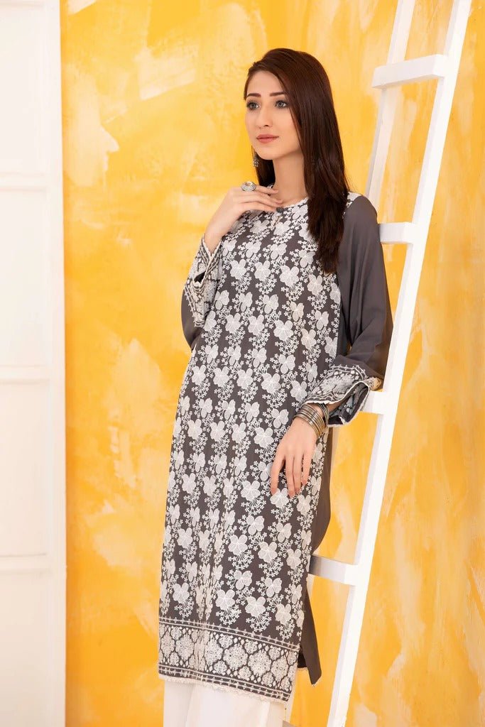Lakhany 1 Piece Stitched Chikankari Embroidered Cambric Shirt - LSM-2746