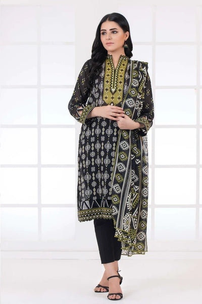 Lakhany 3 Piece Stitched Monochrome Printed Lawn Suit - LSM-2785