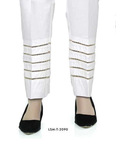 Lakhany 01 Piece Embroidered Stitched Trousers LSM-T-2090-White