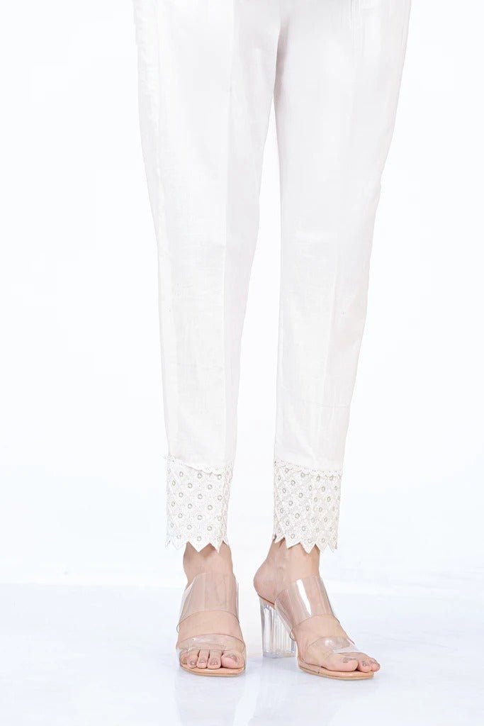 Lakhany 01 Piece Embroidered Stitched Bottoms LSM-T-2329 Off White