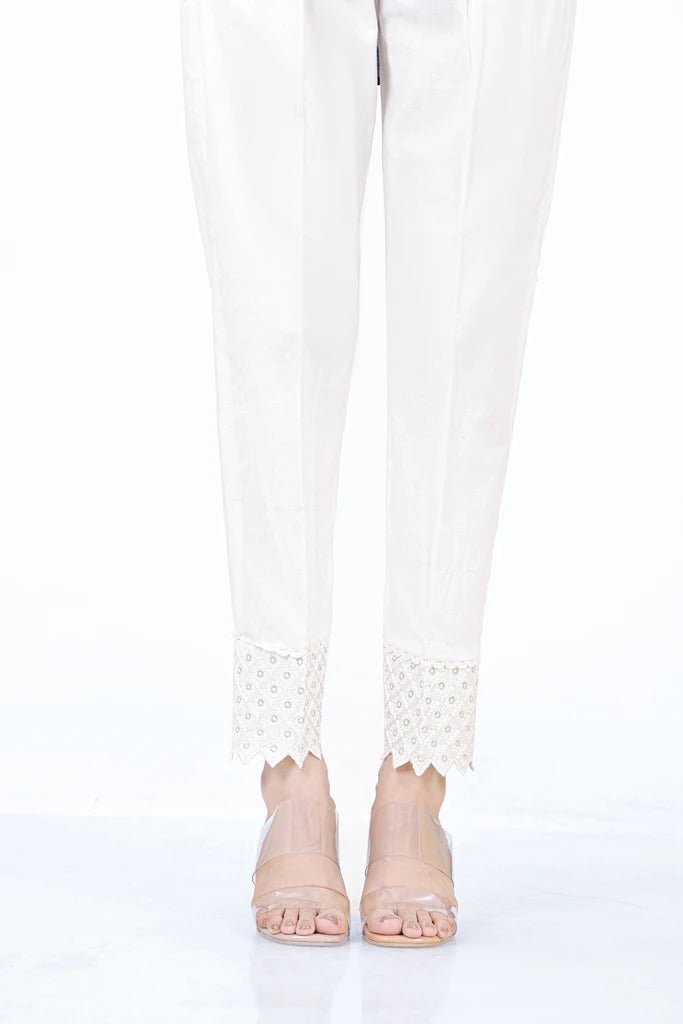 Lakhany 01 Piece Embroidered Stitched Bottoms LSM-T-2329 Off White