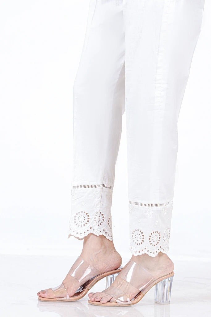 Lakhany 01 Piece Embroidered Stitched Bottoms LSM-T-2331 Off White