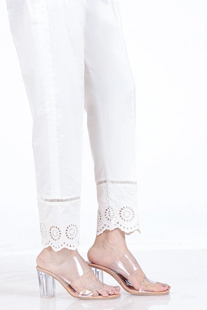 Lakhany 01 Piece Embroidered Stitched Bottoms LSM-T-2331 Off White