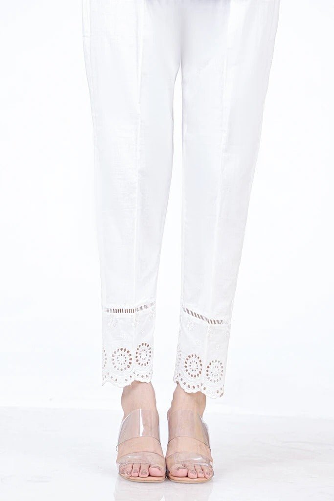 Lakhany 01 Piece Embroidered Stitched Bottoms LSM-T-2331 Off White