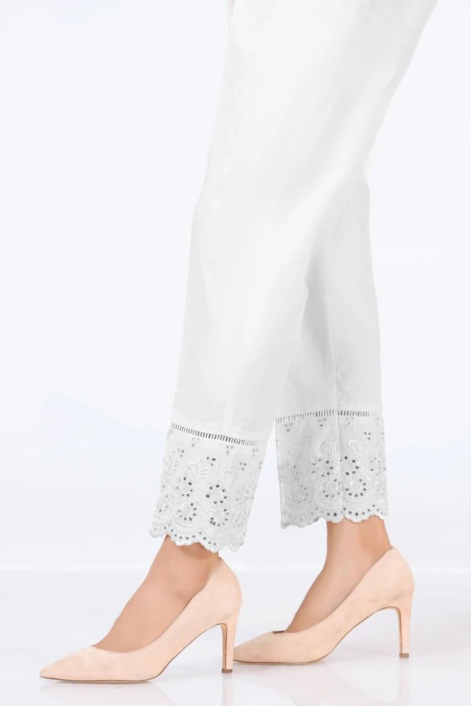 Lakhany 01 Piece Embroidered Stitched Bottoms LSM-T-2332 Off White