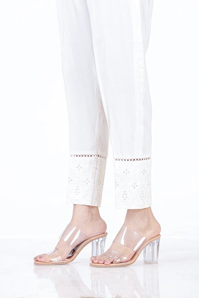 Lakhany 01 Piece Embroidered Stitched Bottoms LSM-T-2333 Off White