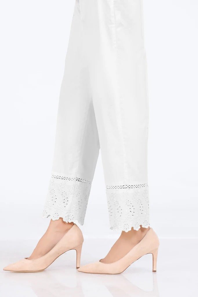 Lakhany 01 Piece Embroidered Stitched Bottoms LSM-T-2334 Off White