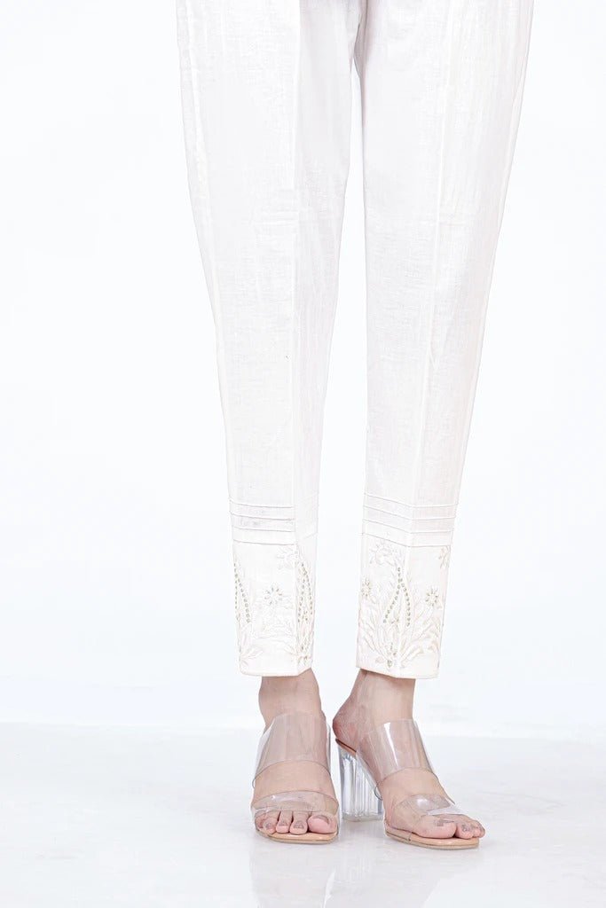 Lakhany 01 Piece Embroidered Stitched Bottoms LSM-T-2344 Off White