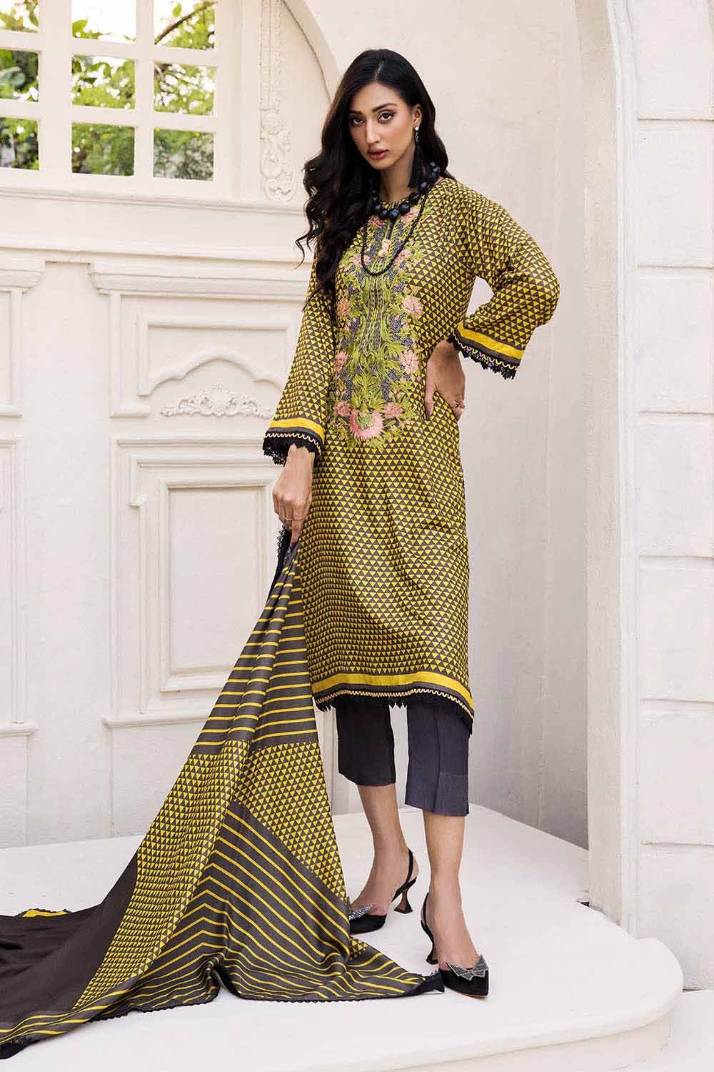 Gul Ahmed 3PC Linen Unstitched Digital Printed Suit LT-22013