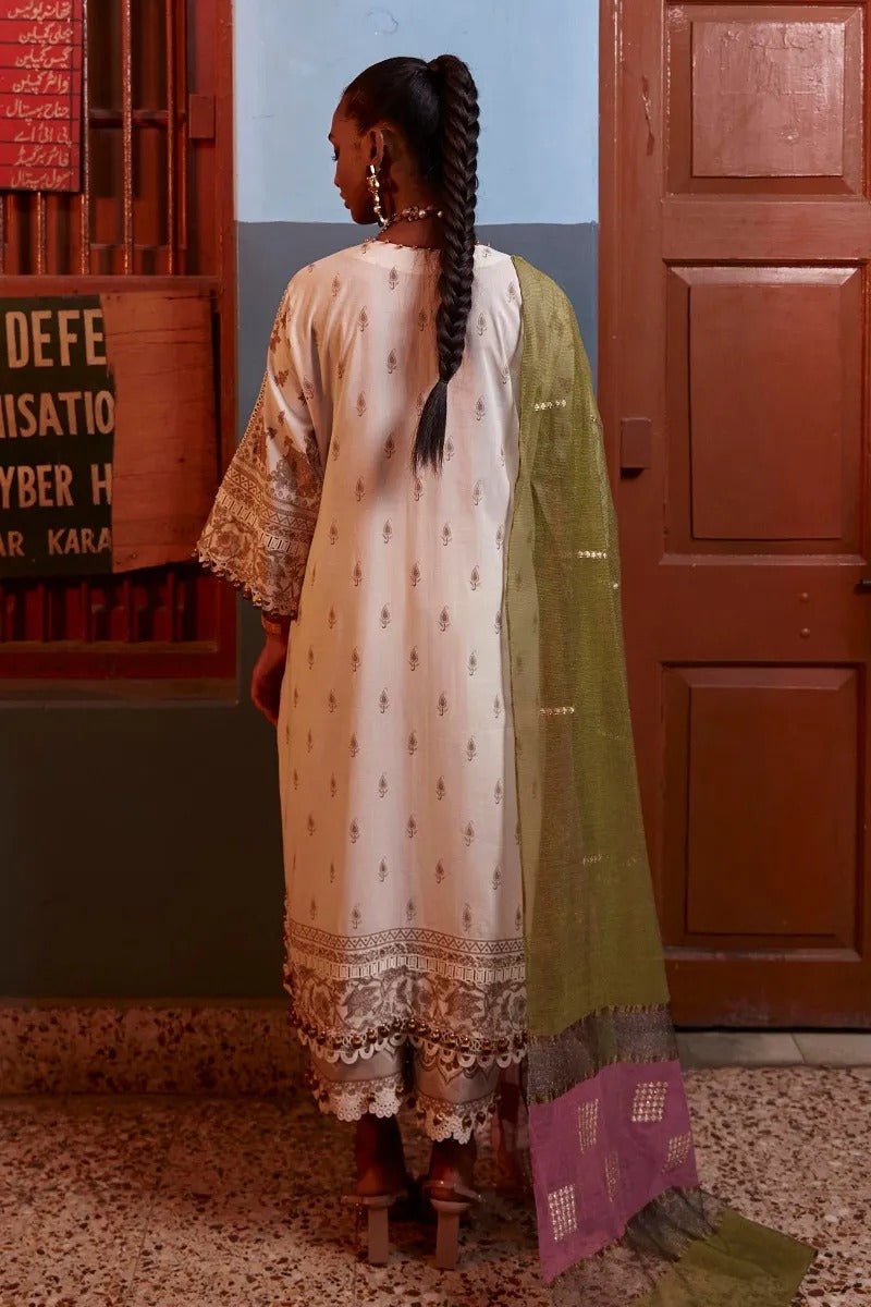 SANA SAFINAZ 3 Piece Unstitched Embroidered Printed Suit - M223-004A-CU