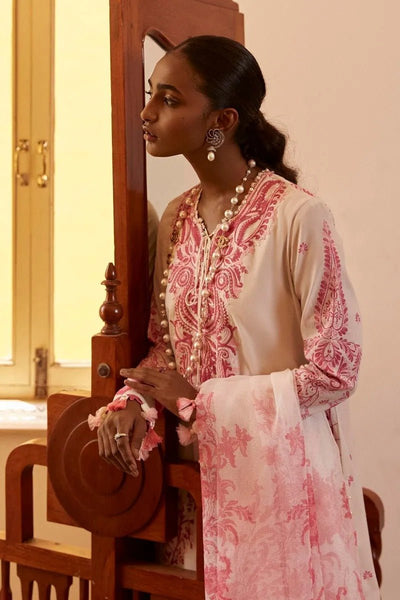 SANA SAFINAZ 3 Piece Unstitched Embroidered Printed Suit - M223-007B-CV