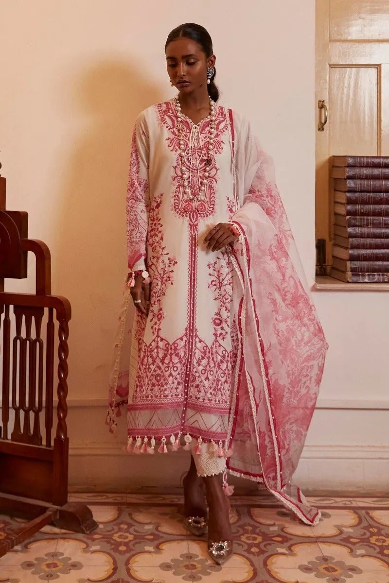 SANA SAFINAZ 3 Piece Unstitched Embroidered Printed Suit - M223-007B-CV