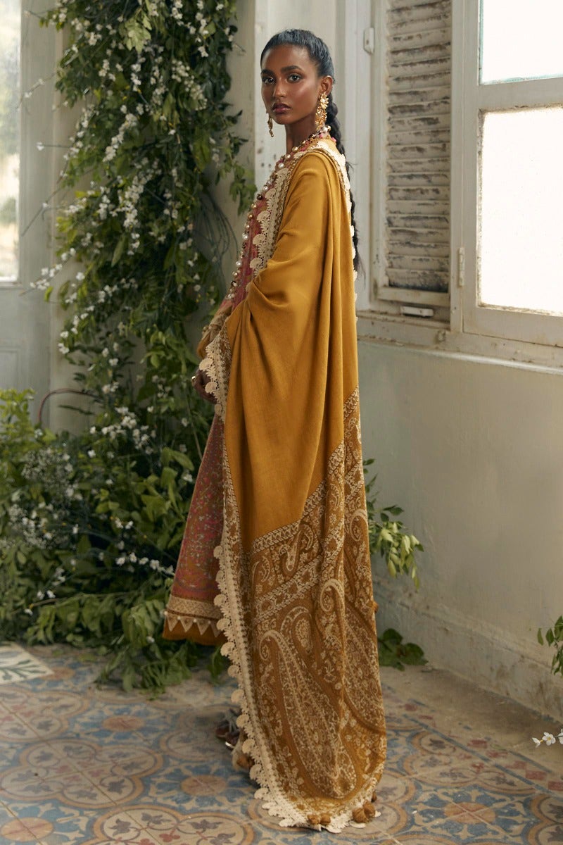 SANA SAFINAZ 3 Piece Unstitched Gold & Paste Printed Suit - M224-002A-CP
